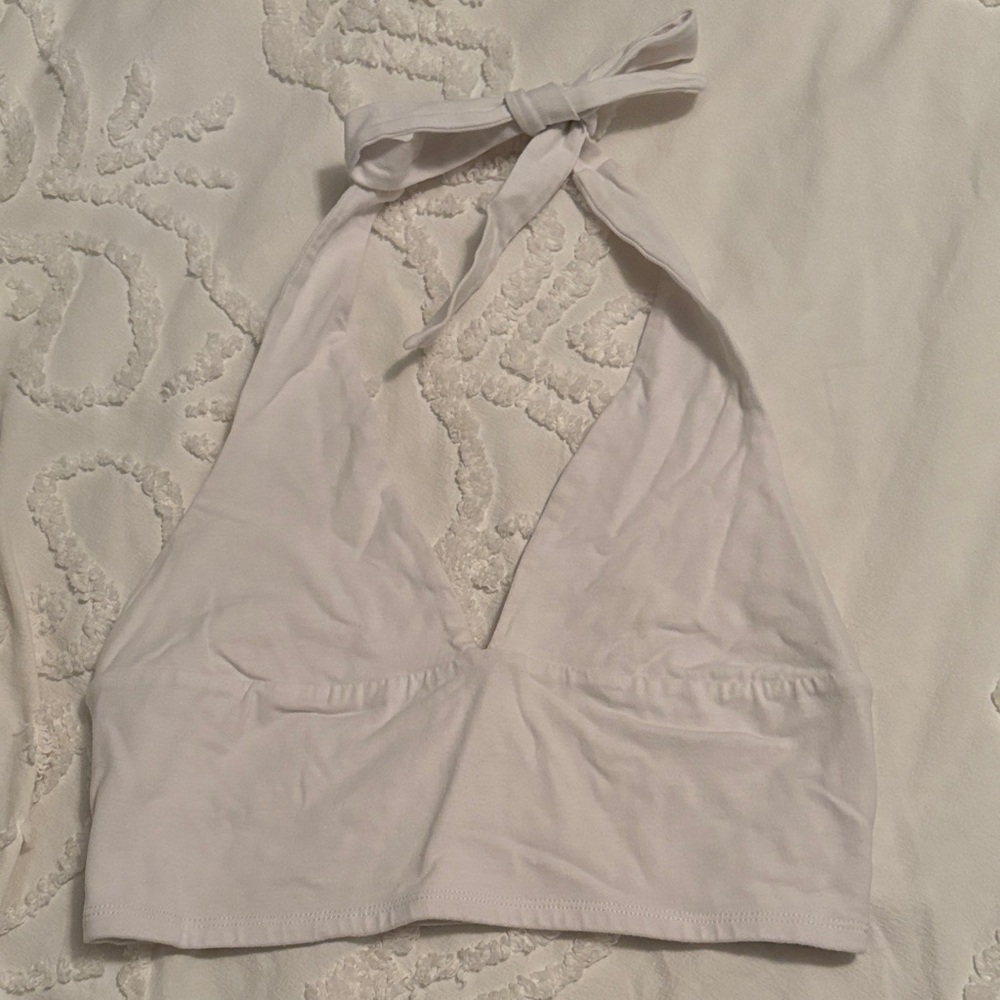 Garage White Halter Top